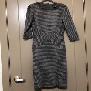 Silver and grey Stripped fitted dress